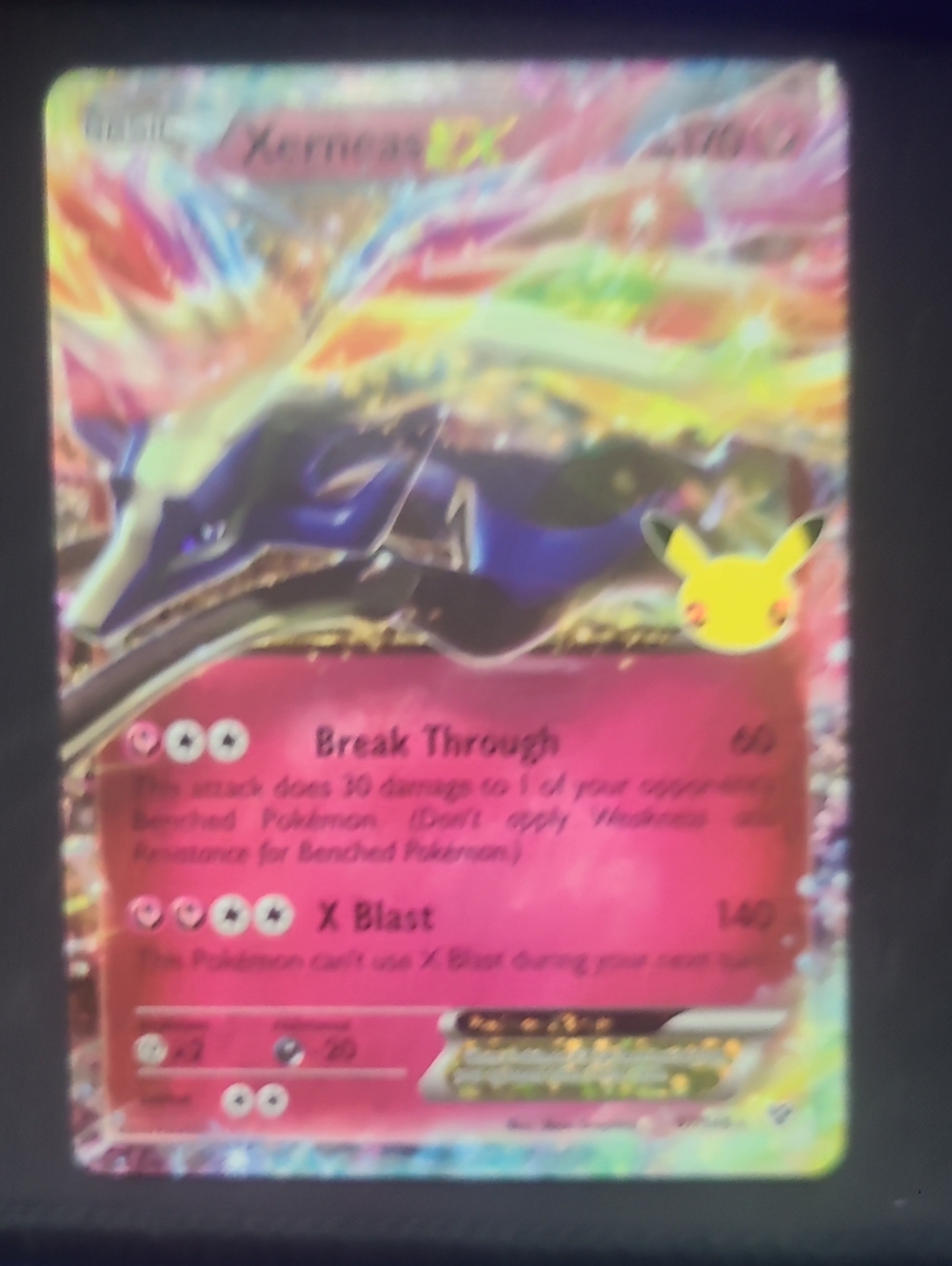 Pokemon Xerneas EX Holo Pink Blue Yellow Rainbow